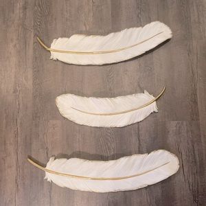 Large wooden feather decor